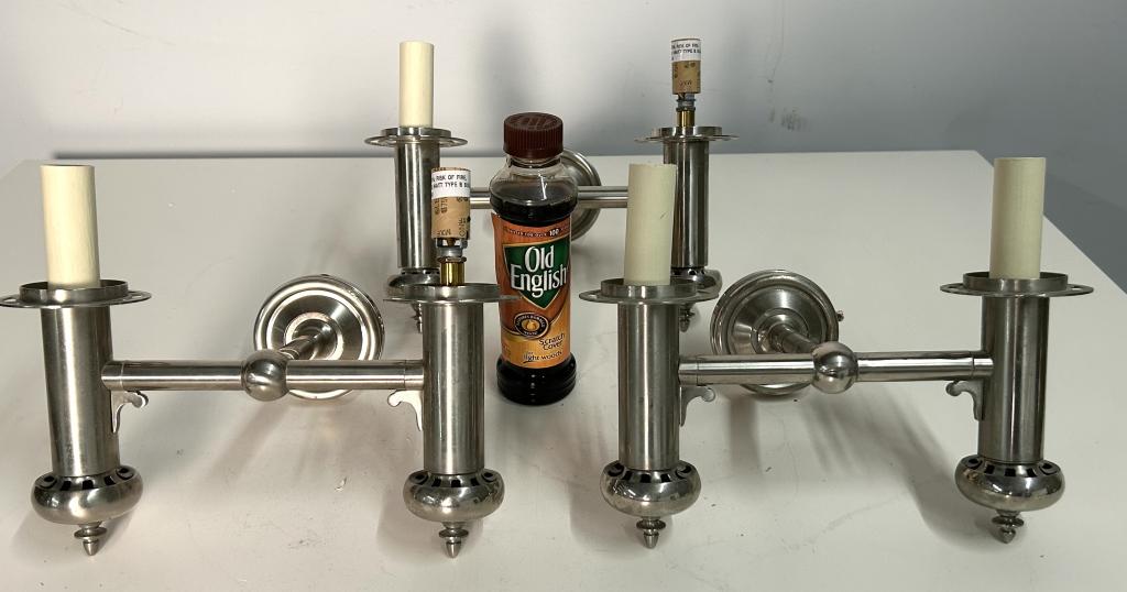 Three 2 Arm Chrome Wall Sconces (1 of 3)