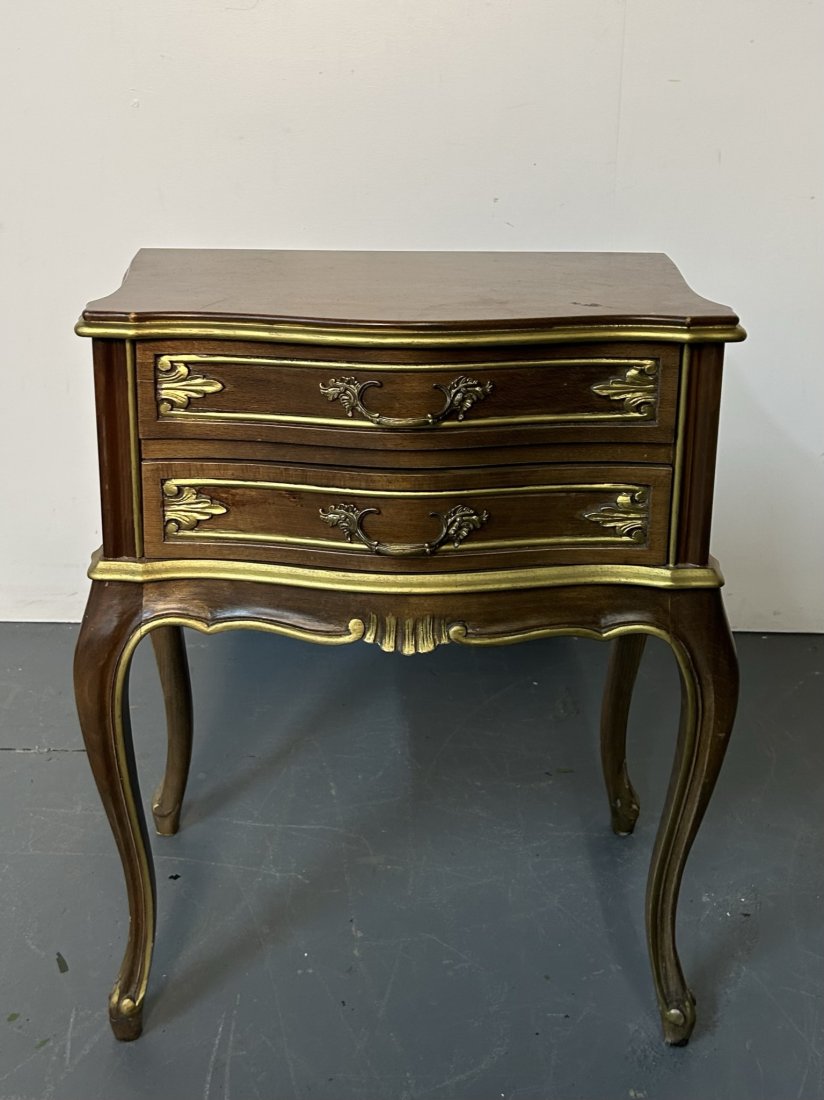 Vintage Nightstand Side Table with Gilt Detail (1 of 10)