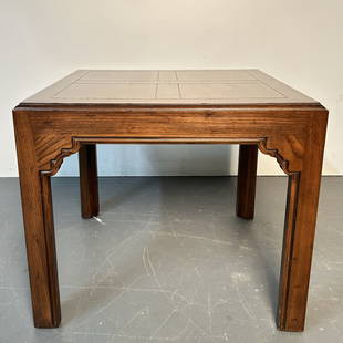 Henredon Square Coffee Table: Height 22.5 Inches, Width 26 Inches, Depth 26 Inches.