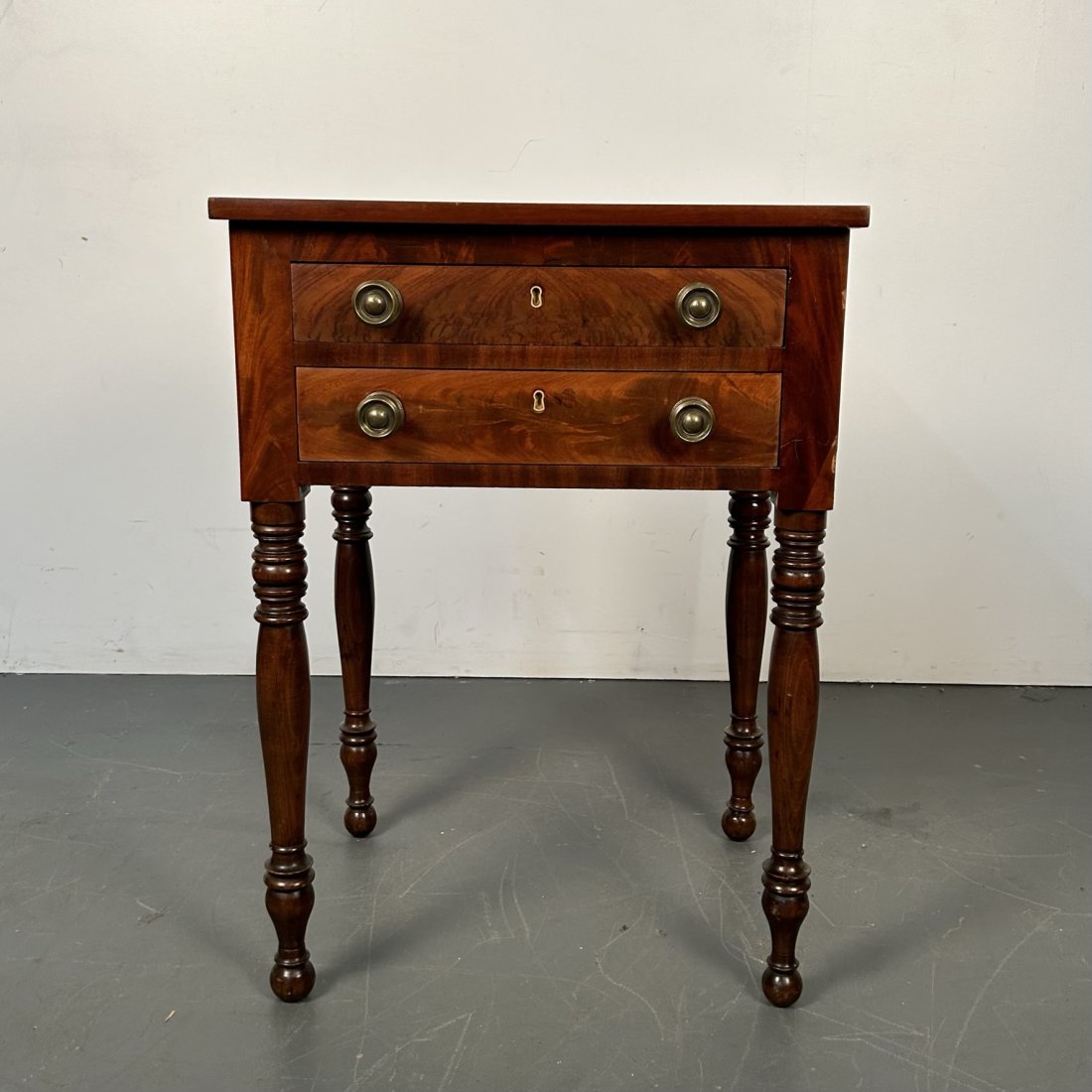 Federal Style End Table with Brass Handles (1 of 7)