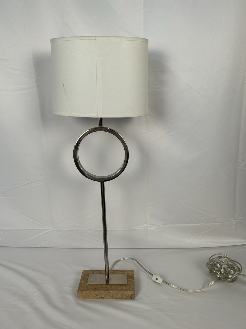 Chrome Marble Base Modern Table Lamp (1 of 6)