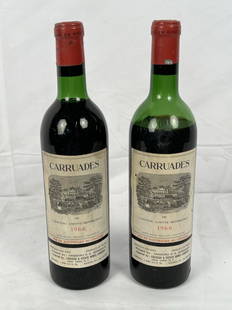 Two Bottles of 1966 Carruades Chateau LaFite-Rothschild Bordeaux, 75 CL: Two Bottles of 1966 Carruades Chateau LaFite-Rothschild Bordeaux, 75 CL. Collectible bottles, sold as is.