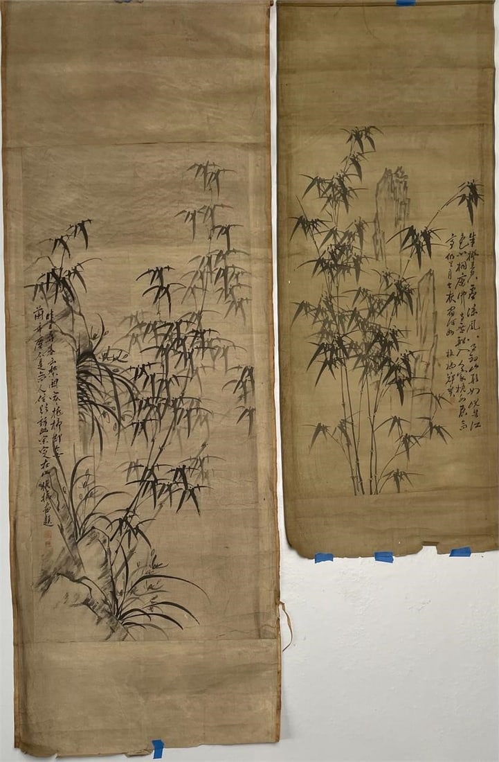 Pair of Oriental Decorative Panels or Paintings (1 of 7)