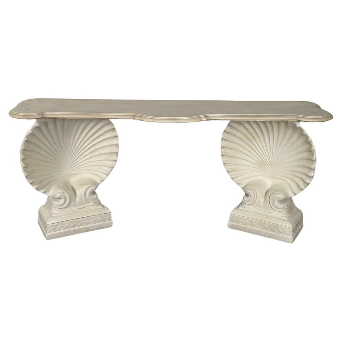 Shell Console Table, Marble and Stone Pedestal (1 of 14)