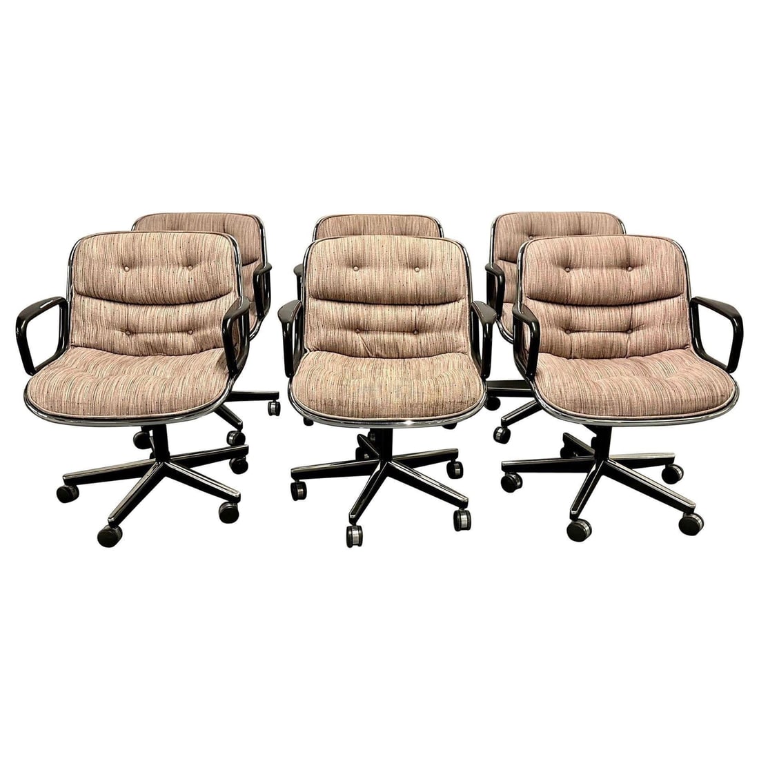 Vintage Set of Six Charles Pollock for Knoll (1 of 7)