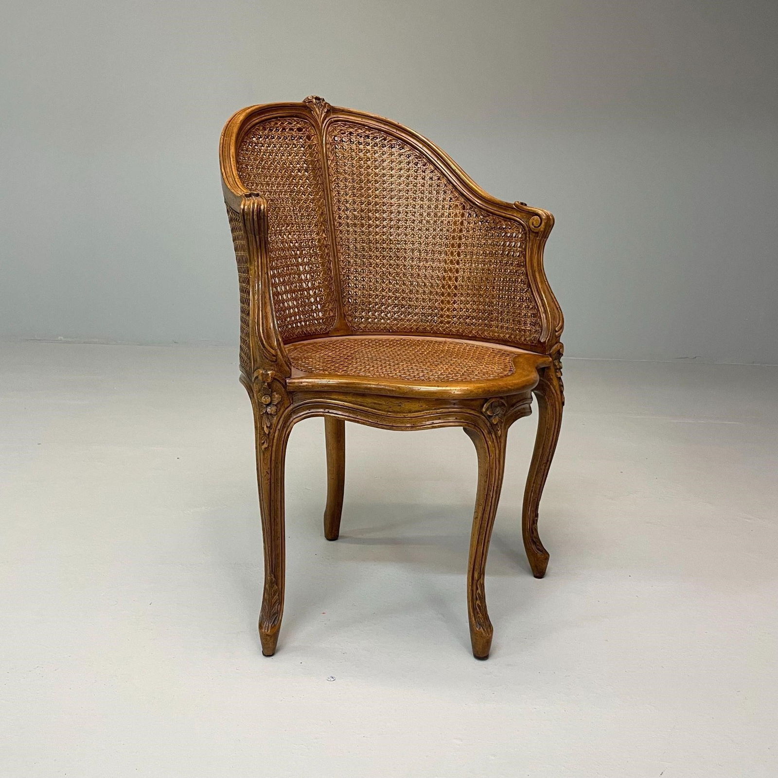 French Wicker and Wood Corner Chair (1 of 5)
