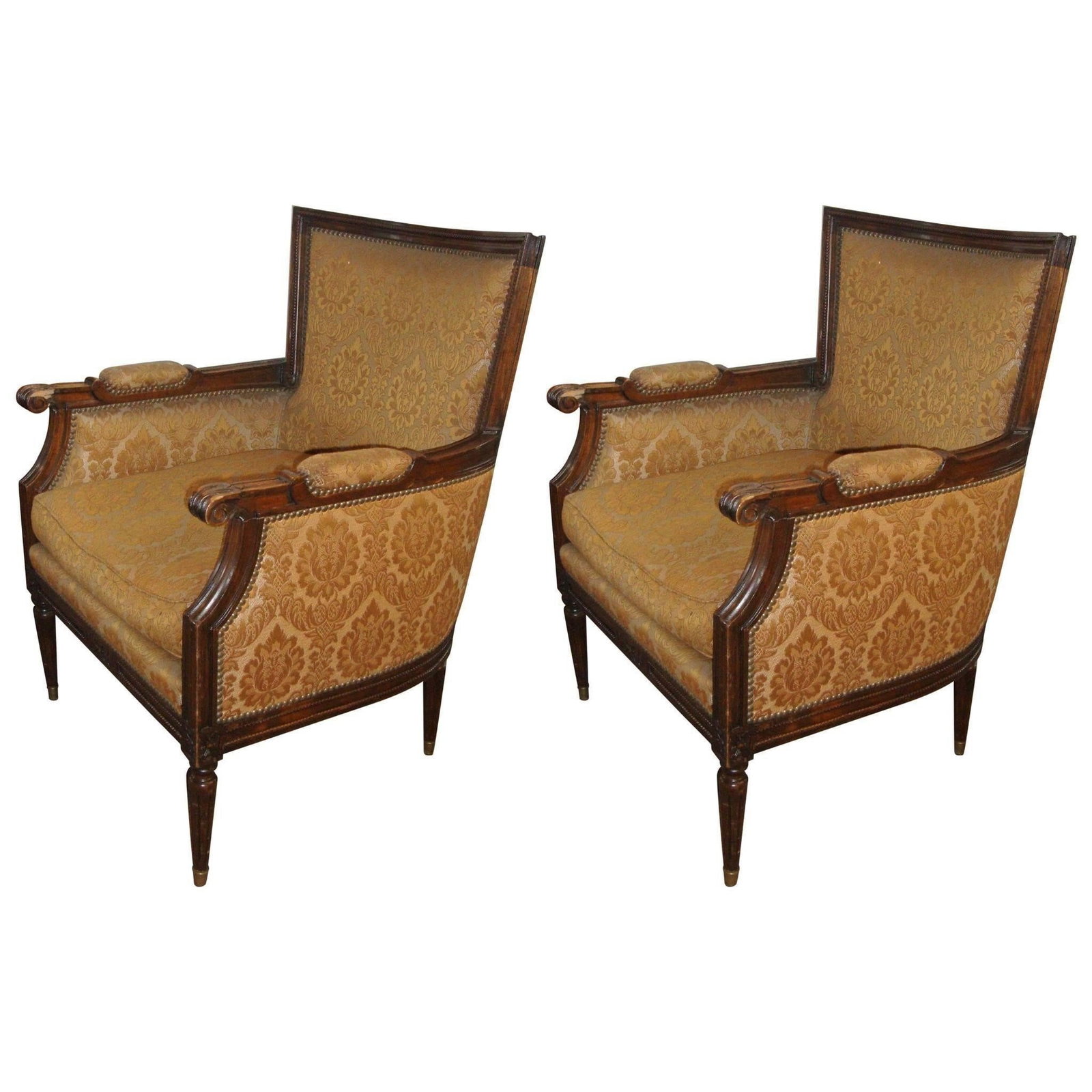 Pair Of Louis XVI Style Bergere, Lounge Chairs (1 of 5)