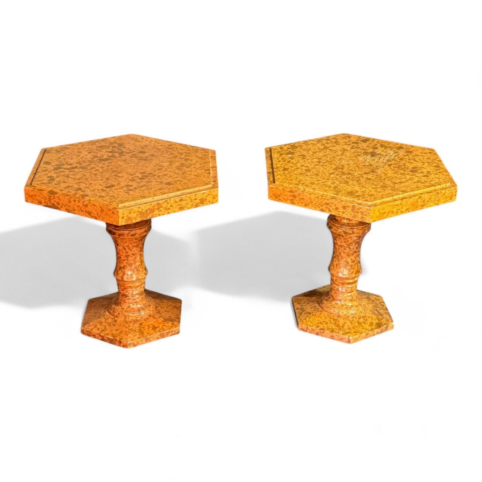 Art Deco Style Side Tables, Tortoise Shell Finish (1 of 6)