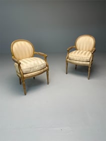 Pair Louis XVI Style Bergères,