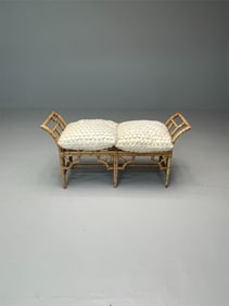 Bamboo Bench w Cushions
