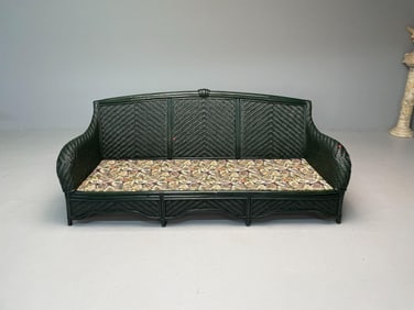 Ficks Reed Painted Bamboo and Wicker Sofa