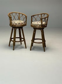 Pair of Bamboo Bar Stools