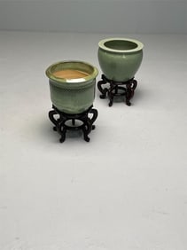 Pair of Jardinaires on Teak Stands