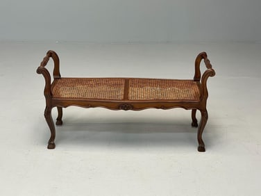 Louis XV Style Bench, Walnut, 1930s