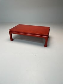 Chinese Red Lacquered Coffee Table, 60 inches long