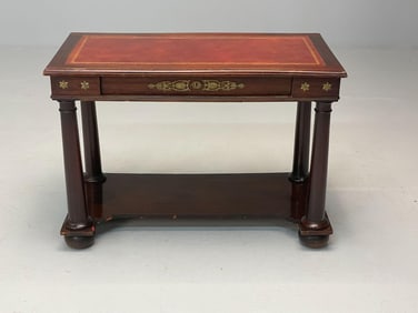 Empire Bronze Mounted Leather Top Console Table