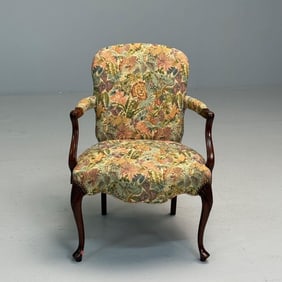 A Finely Upholstered Bergere or Office Chair