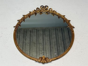 Gesso and Plaster Round Mirror, 1920s
