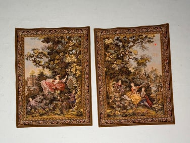 Two Fragonard "The Swing" Tapestrys Gobelins