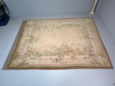 Pastel Pink and Green Rug