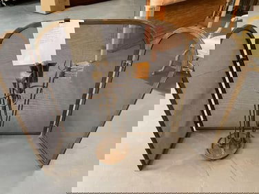 Fireplace Fender and Tool Set, Brass Vintage