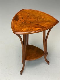 Emile Galle (1846-1904) French Art Nouveau Marquetry Inlaid Side Table c1900