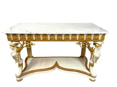 Italian Empire Painted and Parcel Console , 1825
