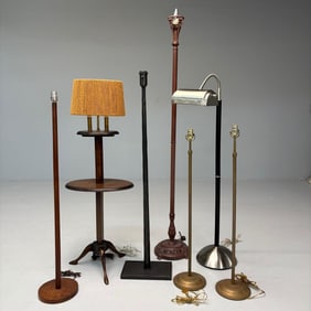 Lot of Seven Decorator Floor Lamps