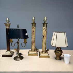 Lot of Five Manly Lamps