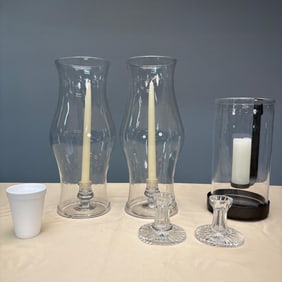 Lot of Five Hurricane Candle Holders