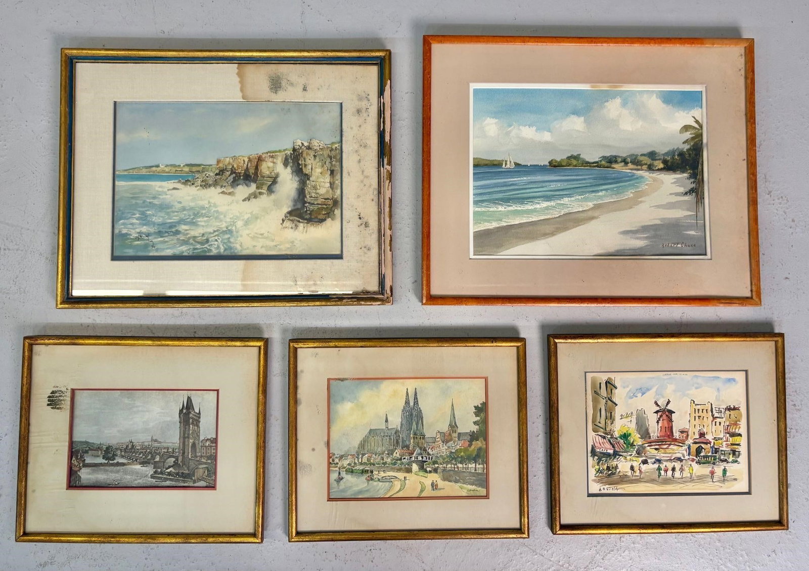 Set of Five Watercolors / Prints (1 of 3)