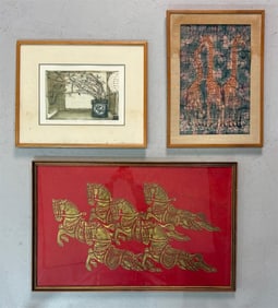 Lot of Three Pictures, Drawings, Prints
