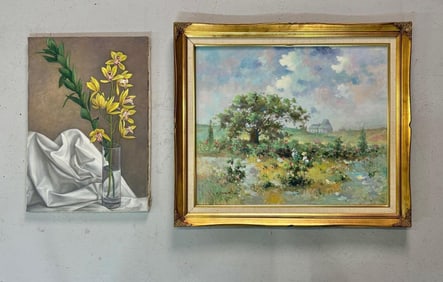 Two Landscape and Still Life Paintings, Signed