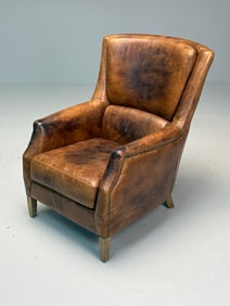Worn Leather Lounge Chair