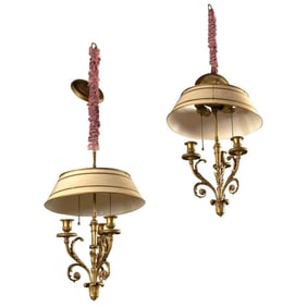 Pair of Louis XV, Bronze Doré, Chandeliers