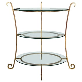Monumental Glass & Gilt Étagère, Hollywood Regency