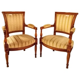 Pair of Louis XVI Style Armchairs French