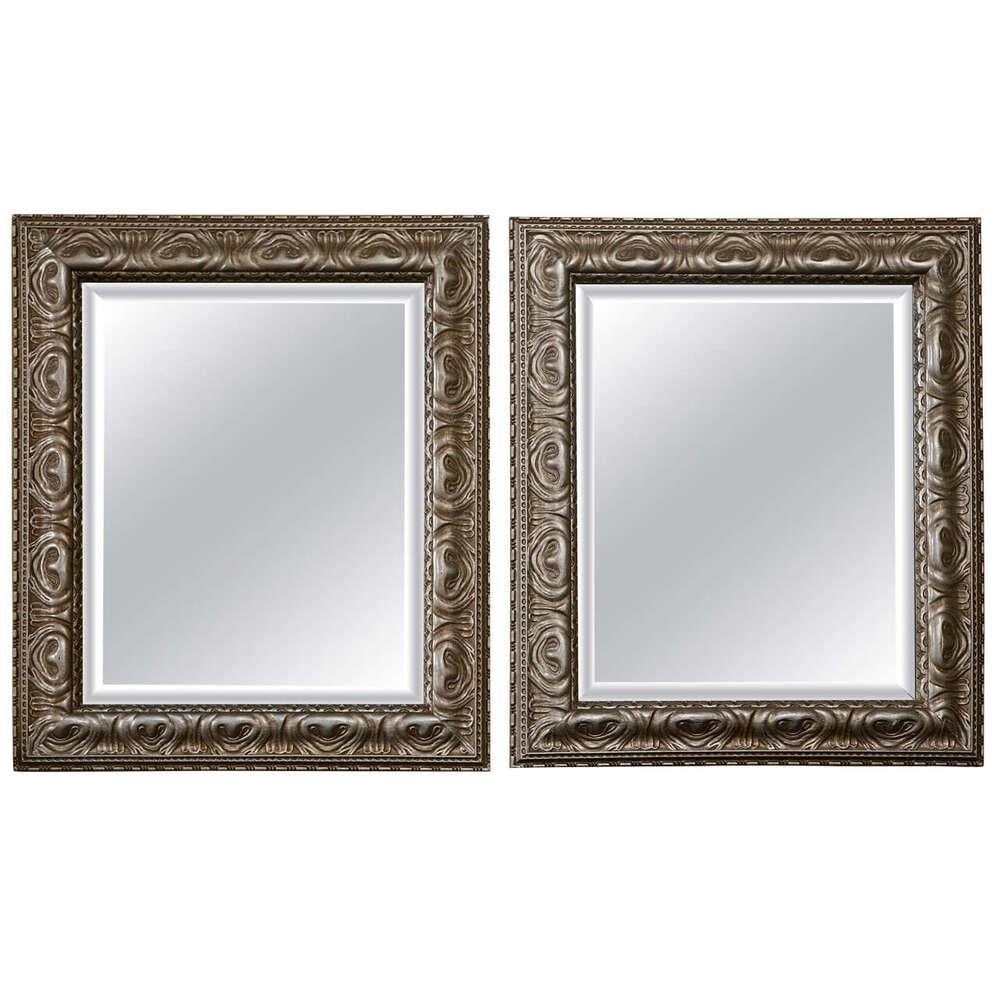 Pair Silver Gilt Mirrors, Mic Century Modern (1 of 6)