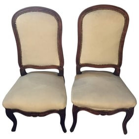 Pair Louis XV Jansen Boudoir Chairs