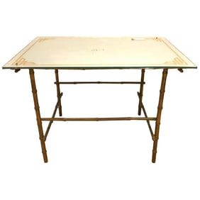 Hollywood Regency Bronze Églomisé Coffee Table