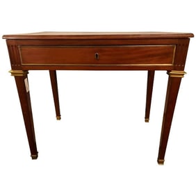 Small Leather Top Desk with Bronze Mounts, Jansen