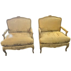 Pair Louis XV Lounge Chairs by Maison Jansen