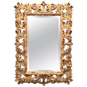 Carved French Bevelled Glass Wall Mirror