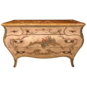 Venetian Bombe Commode, Faux Marble, Chinoiserie