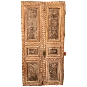 Pair 19th C. Folk Art Doors as Room Divider