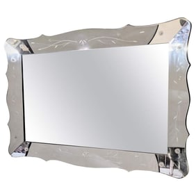 Art Deco Mantle Mirror with Shadowbox Frame