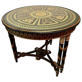 Hollywood Regency Églomisé Neoclassical Table