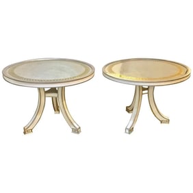 Pair Hollywood Regency Églomisé Side Tables