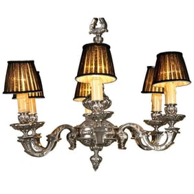 19th Century Silvered Bronze Chandelier