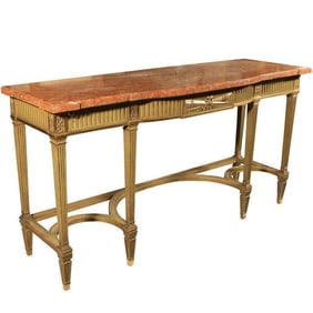 Maison Jansen Marble Top Console with Six Legs
